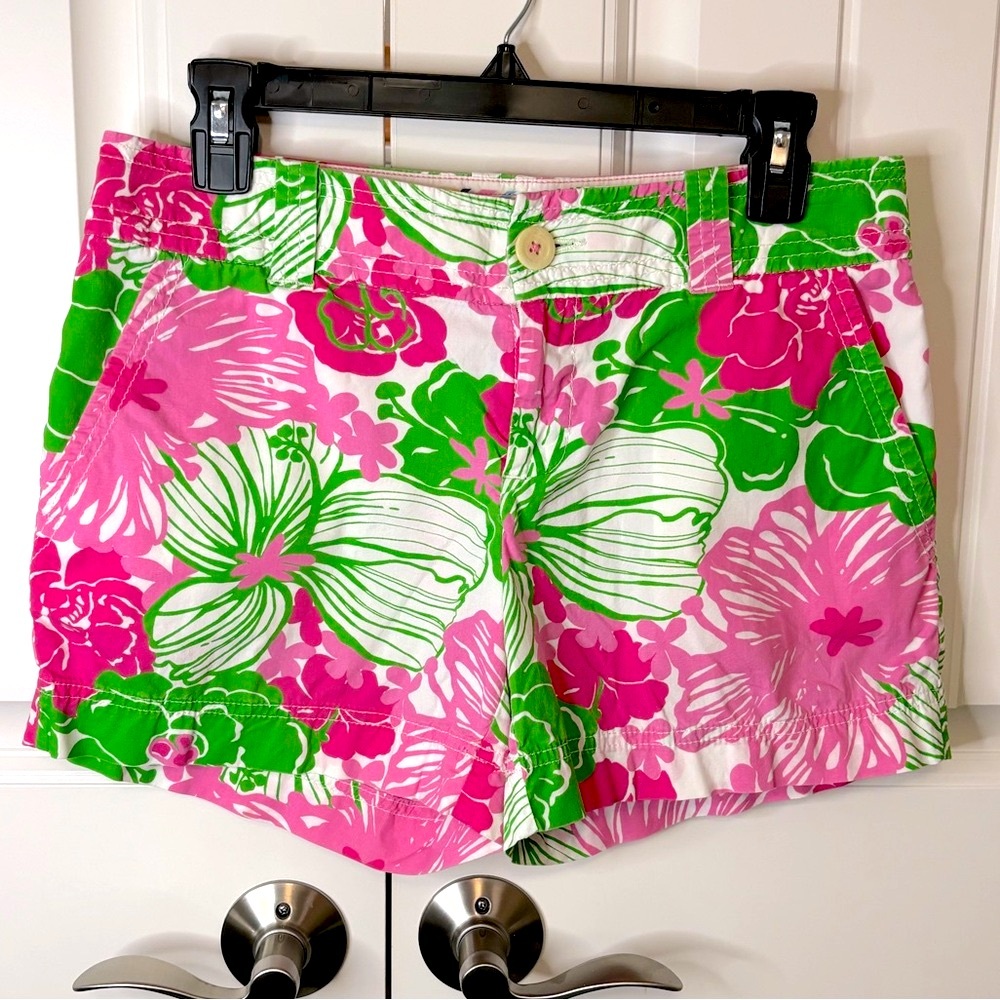 Lilly Pulitzer Pink, Green & White Floral Shorts